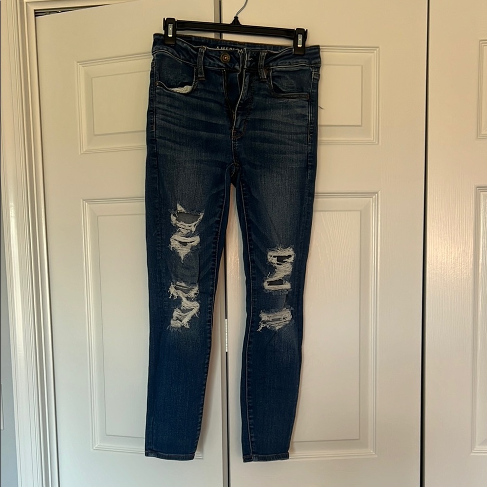 American Eagle Classic Blue Distressed Jeans